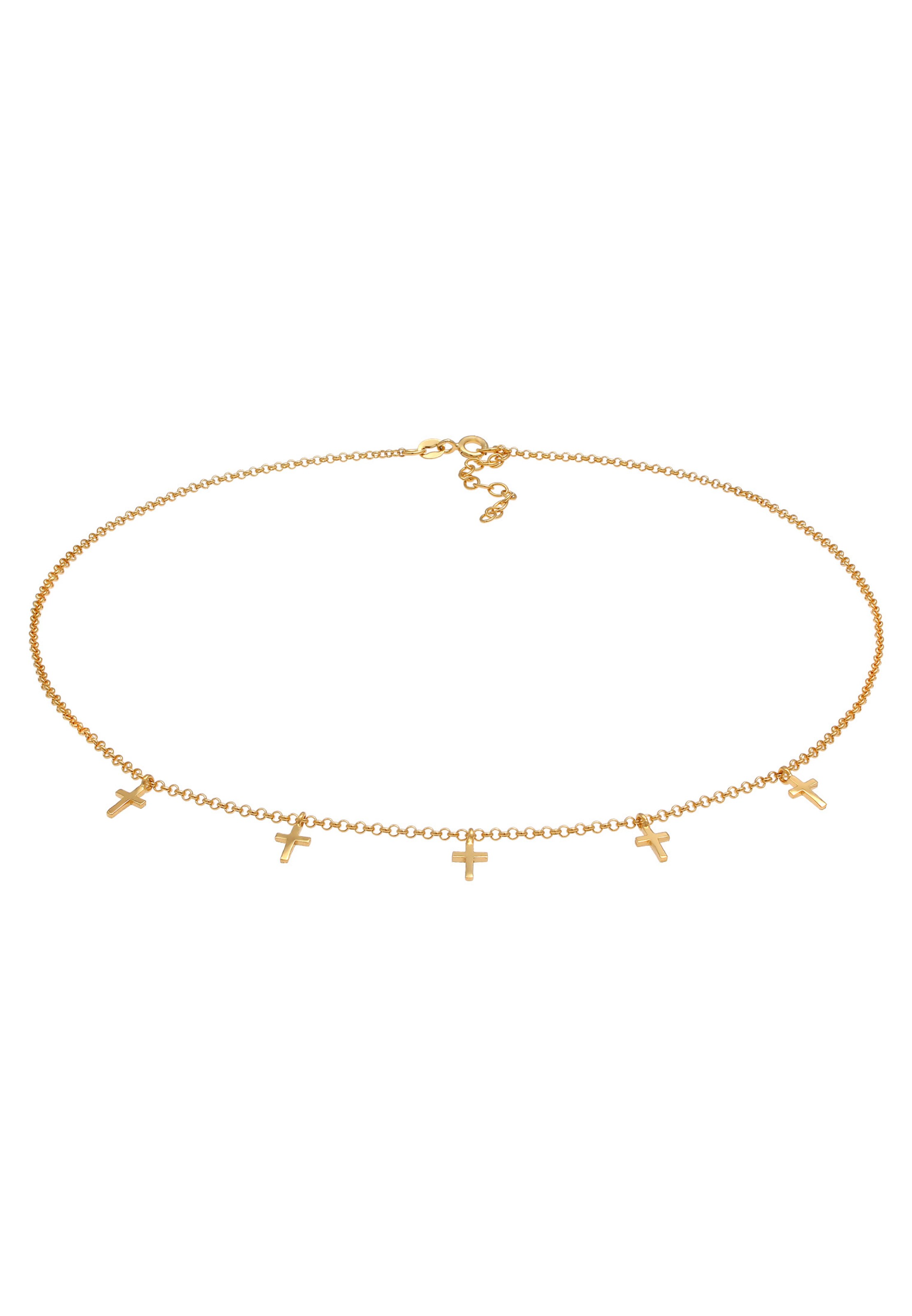 ELLI Necklace 'Kreuz' in Gold: front