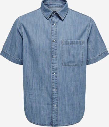 Regular fit Camicia 'STEEN' di Only & Sons in blu: frontale