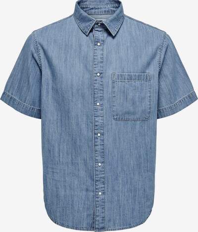 Only & Sons Overhemd 'STEEN' in de kleur Blauw denim, Productweergave