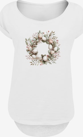 T-shirt 'Osterkranz Eierkranz Blumenring' F4NT4STIC en blanc : devant