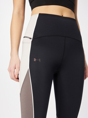 UNDER ARMOUR Skinny Športne hlače 'Rush' | črna barva