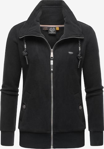Ragwear Fleecejacke 'Rylie' in Schwarz: Vorderseite