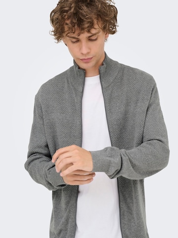Vestes en maille 'ONSMalik' Only & Sons en gris