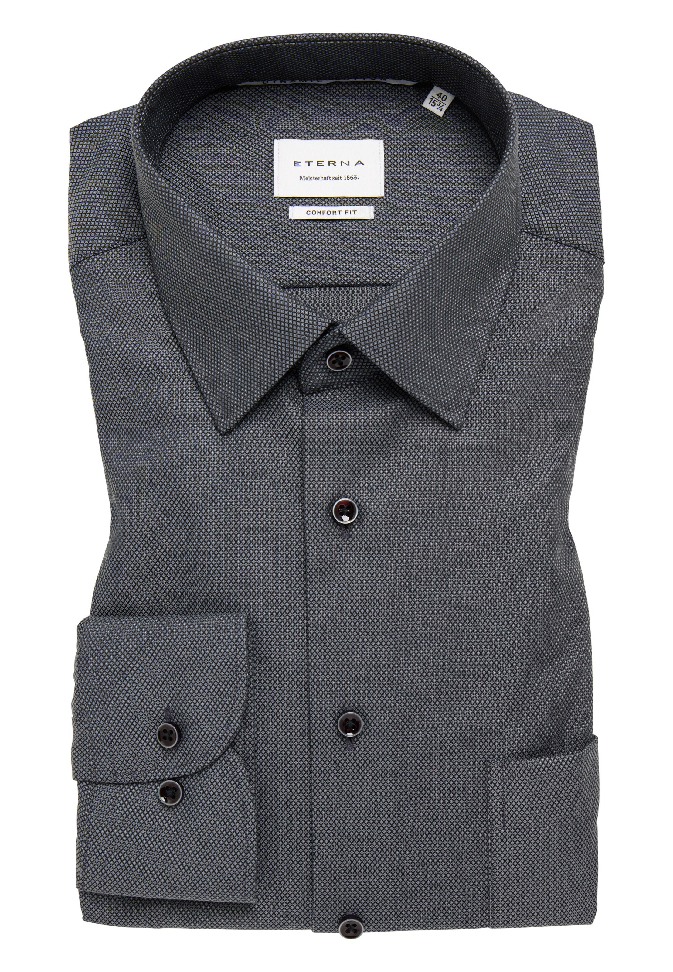 ETERNA Comfort Fit Hemd in Schwarz
