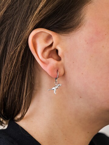 Orecchini 'T-Rex' di Fräulein Wunder in argento: frontale
