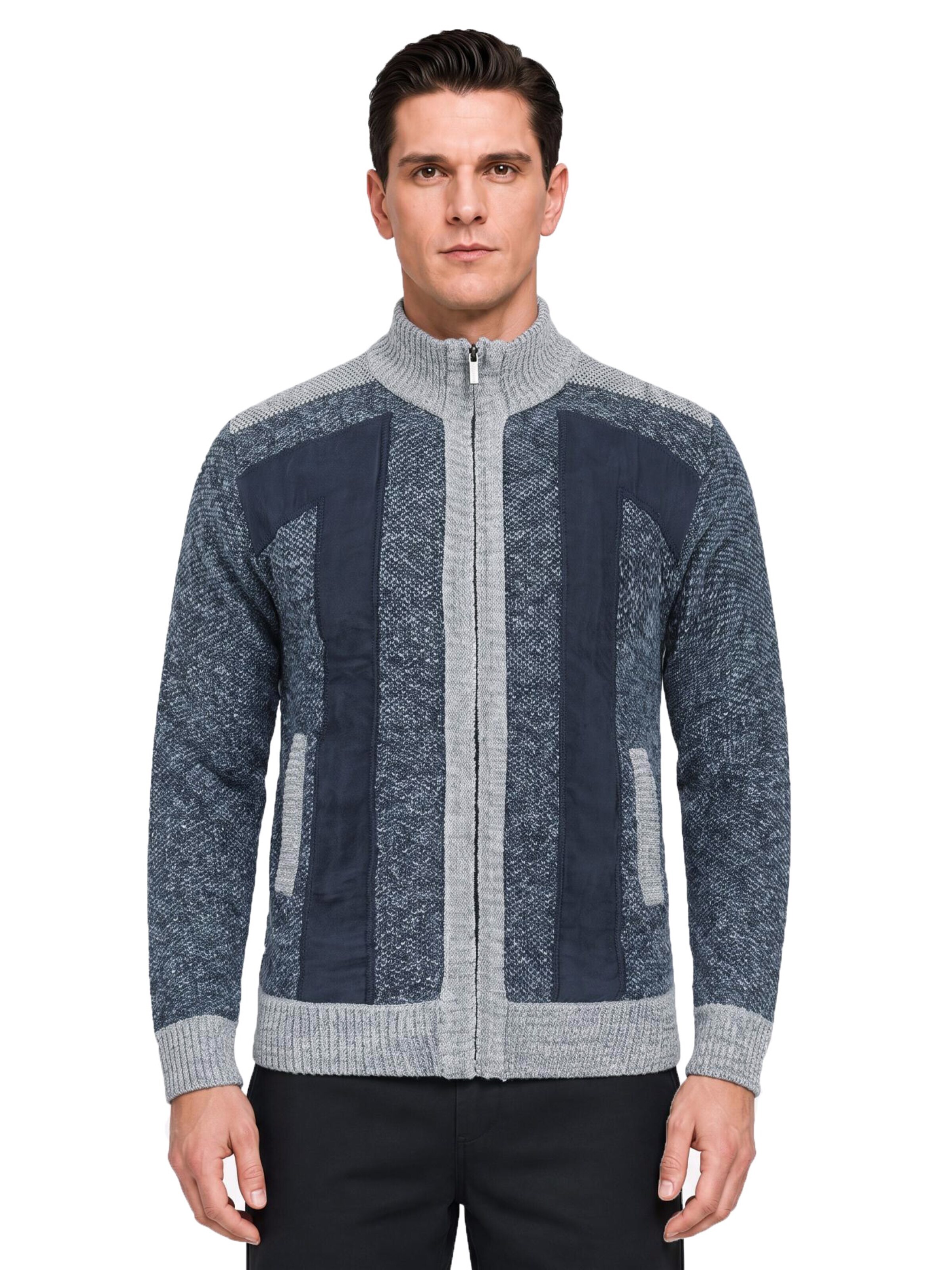 ALLTHEMEN Strickjacke 'Maschenspiel'‌ in Blau: Vorderseite