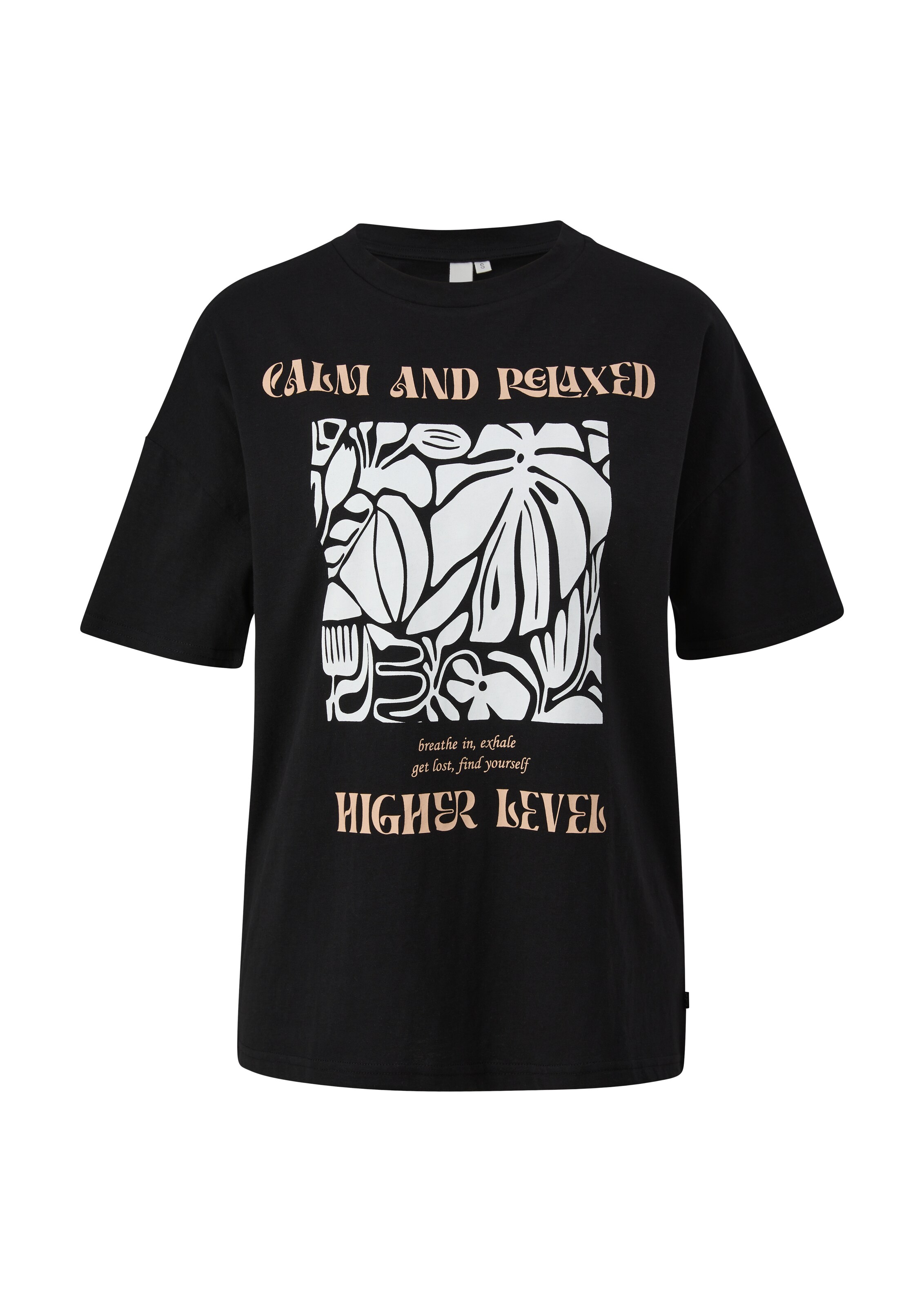 T-shirt QS en noir : devant