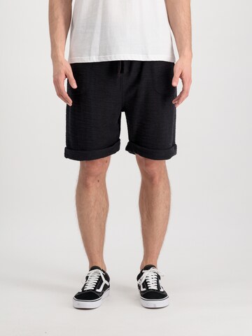 ALPHA INDUSTRIES Pants 'Terry' in Black: front