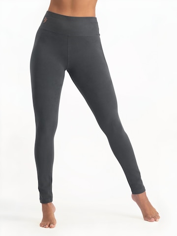 Urban Goddess Yoga & Activewear Slimfit Leggings 'Bhaktified Yoga, Sports and Pilates' in Grau: Vorderseite
