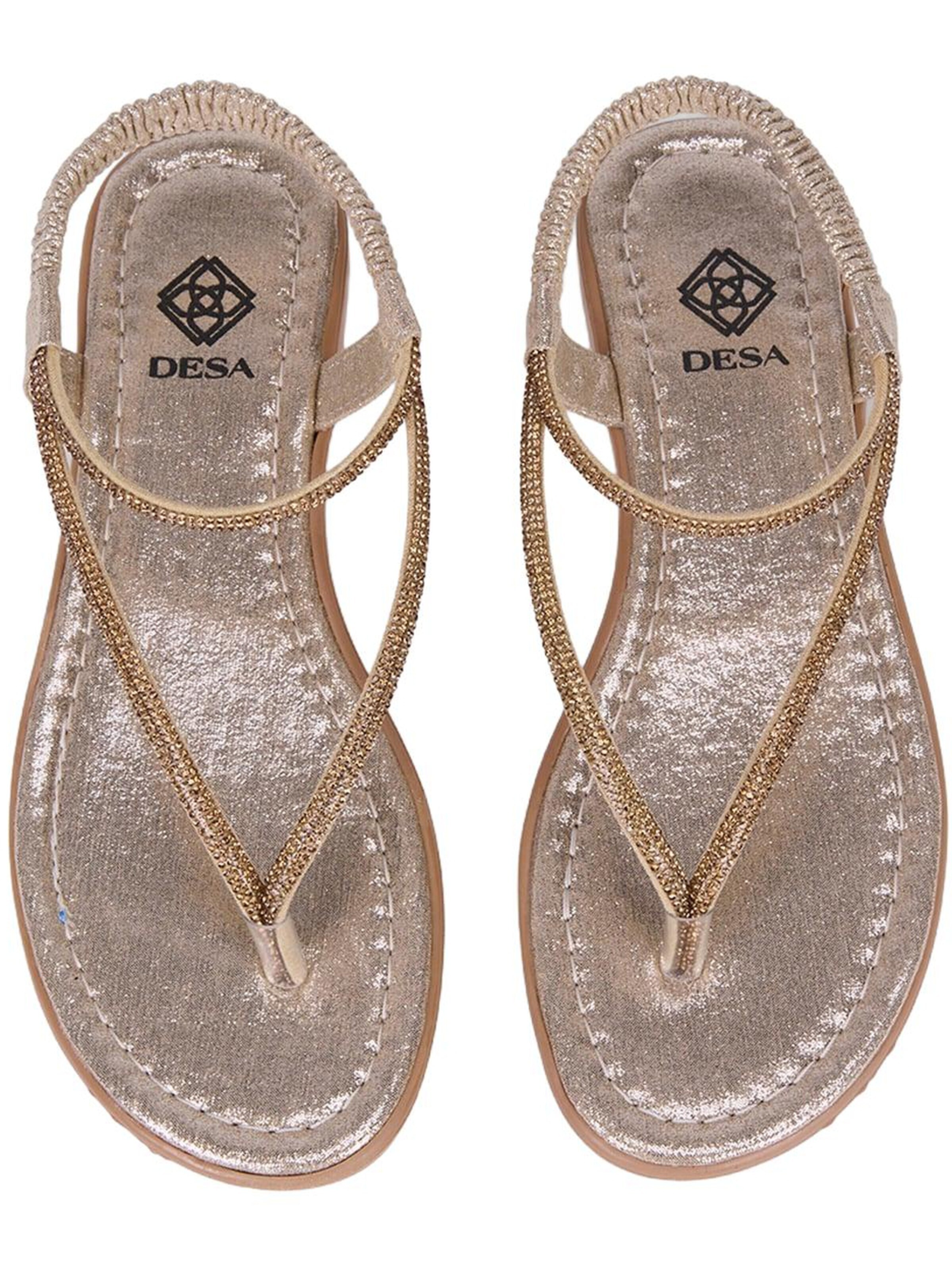 Desa - Sandalias de dedo 'Zehenstegsandalen' en oro
