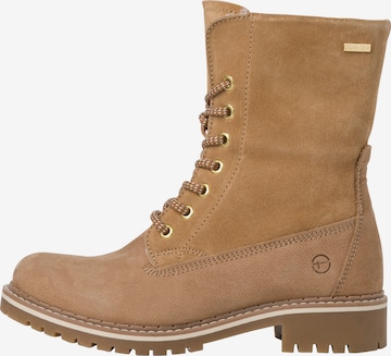 TAMARIS Lace-Up Ankle Boots in Beige