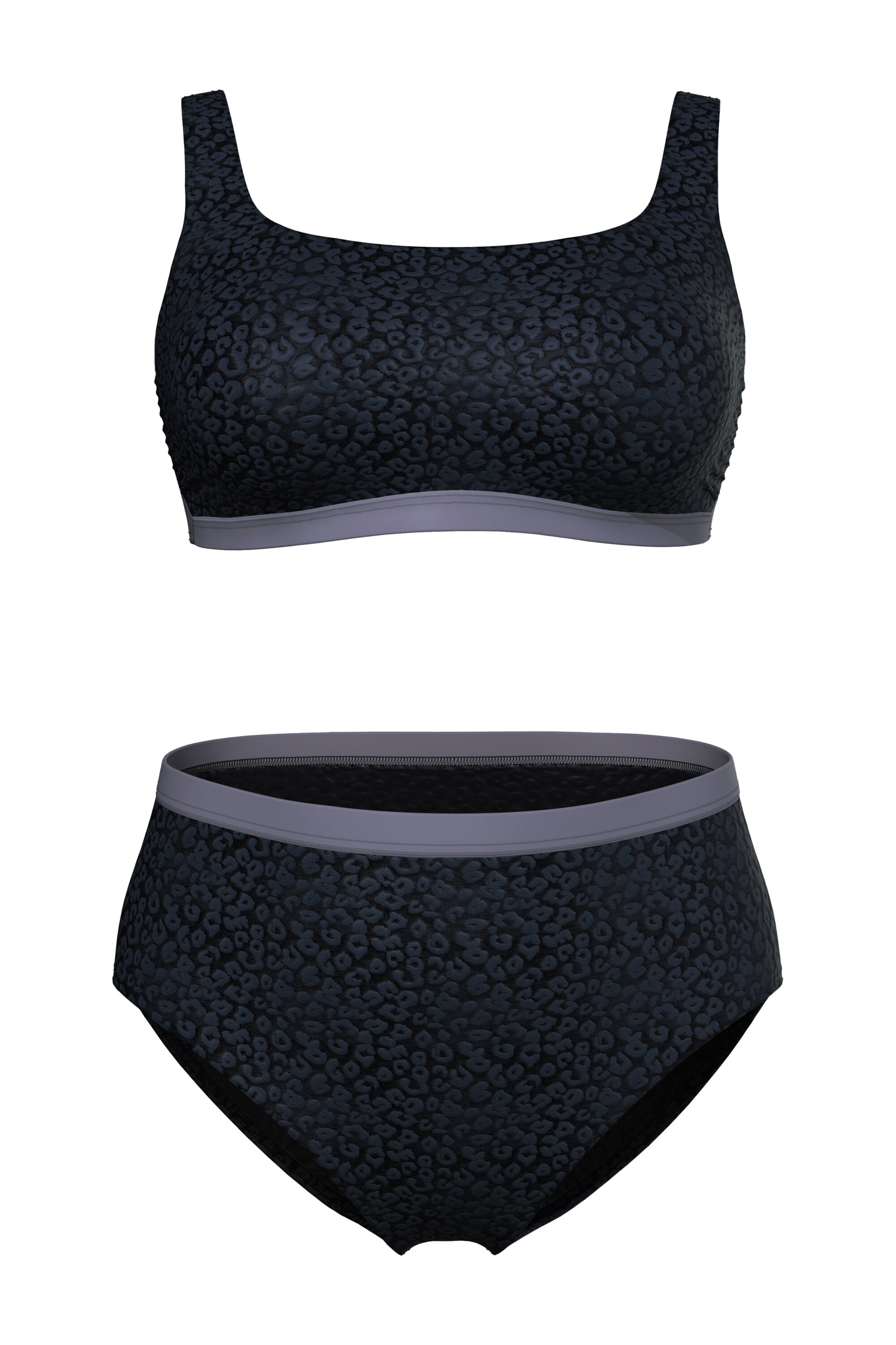 Ulla Popken T-Shirt Bikini in Schwarz: Vorderseite