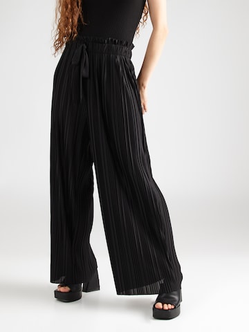 ABOUT YOU Wide leg Broek 'Elena' in Zwart: voorkant