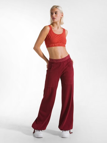 DEHA Wide leg Broek in Rood: voorkant