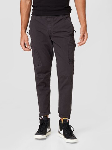 River Island Slim fit Cargo Pants in Grey: front