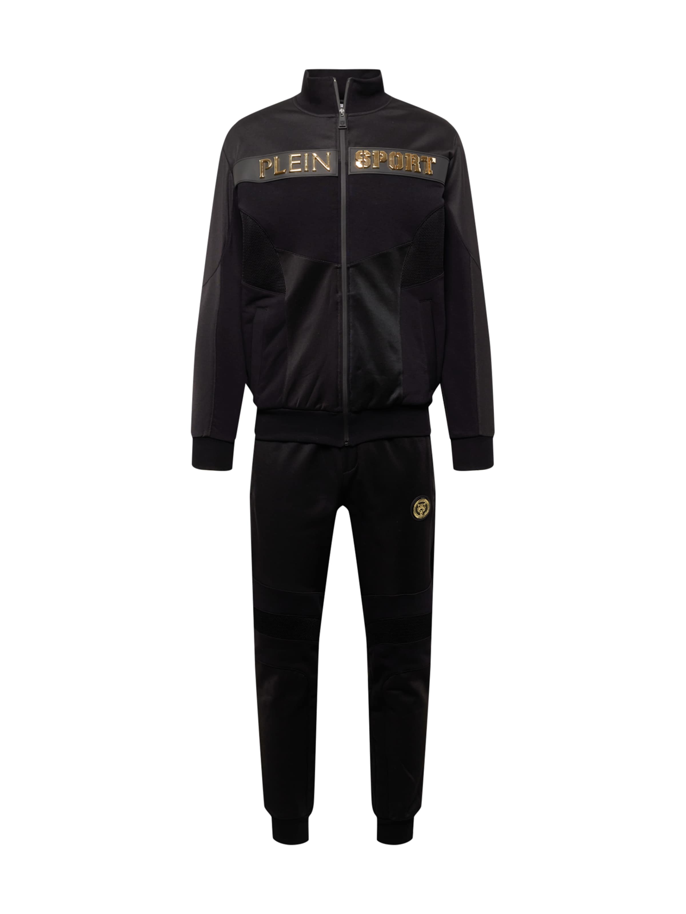 Plein Sport Jogginganzug 'Statement' in Schwarz: Vorderseite