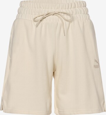 Pantalon de sport PUMA en beige : devant