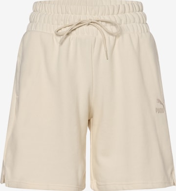 Wide Leg Pantalon de sport PUMA en beige : devant