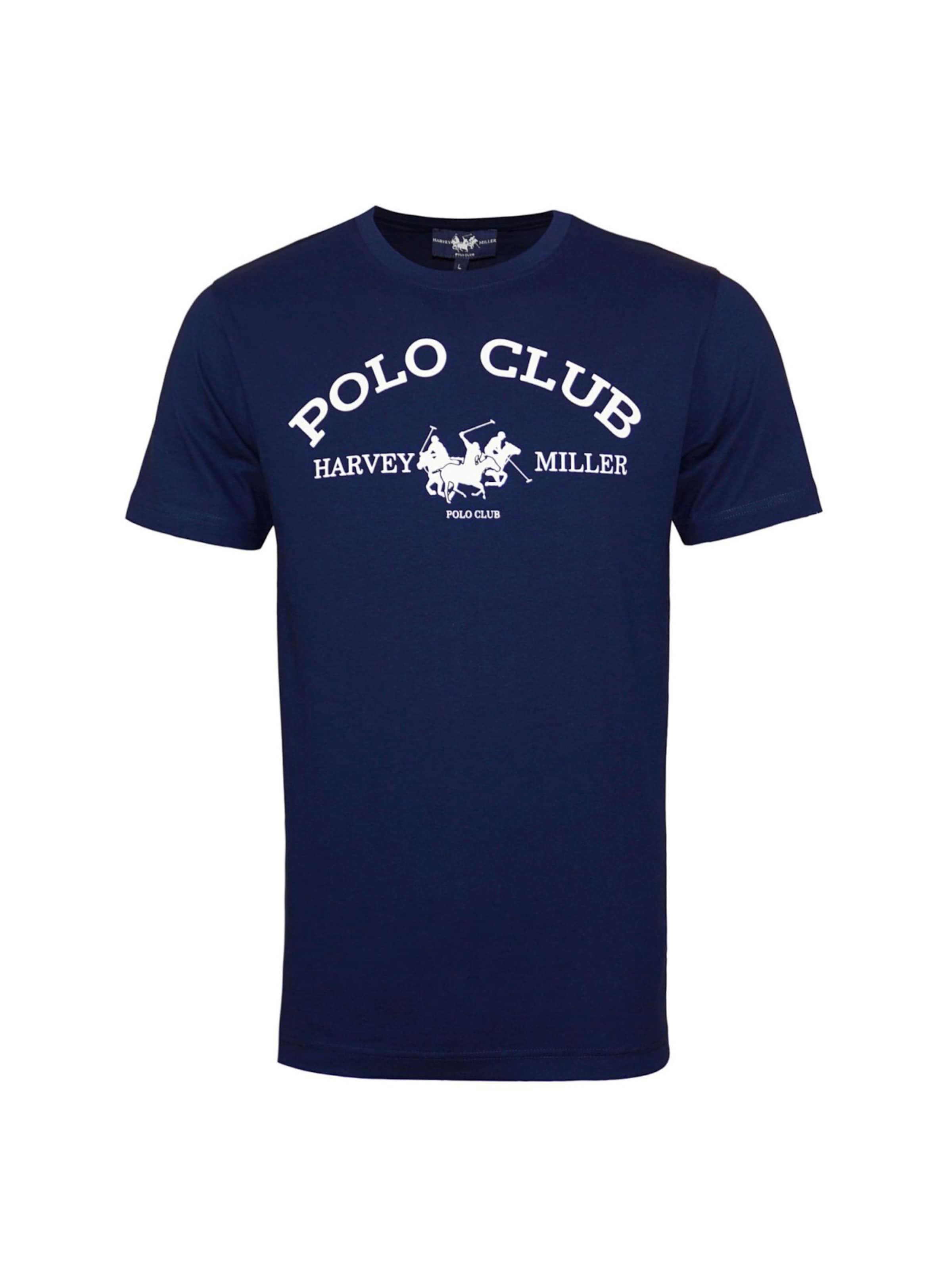 HARVEY MILLER T-Shirt 'Club' en bleu foncé / blanc, Vue avec produit