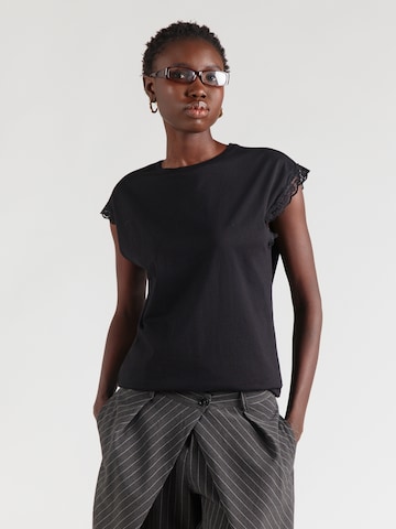 QS Μπλουζάκι σε μαύρο: μπροστά