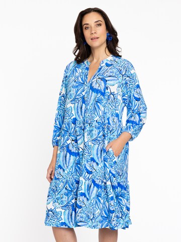 Yoek Shirt Dress in Blue: front