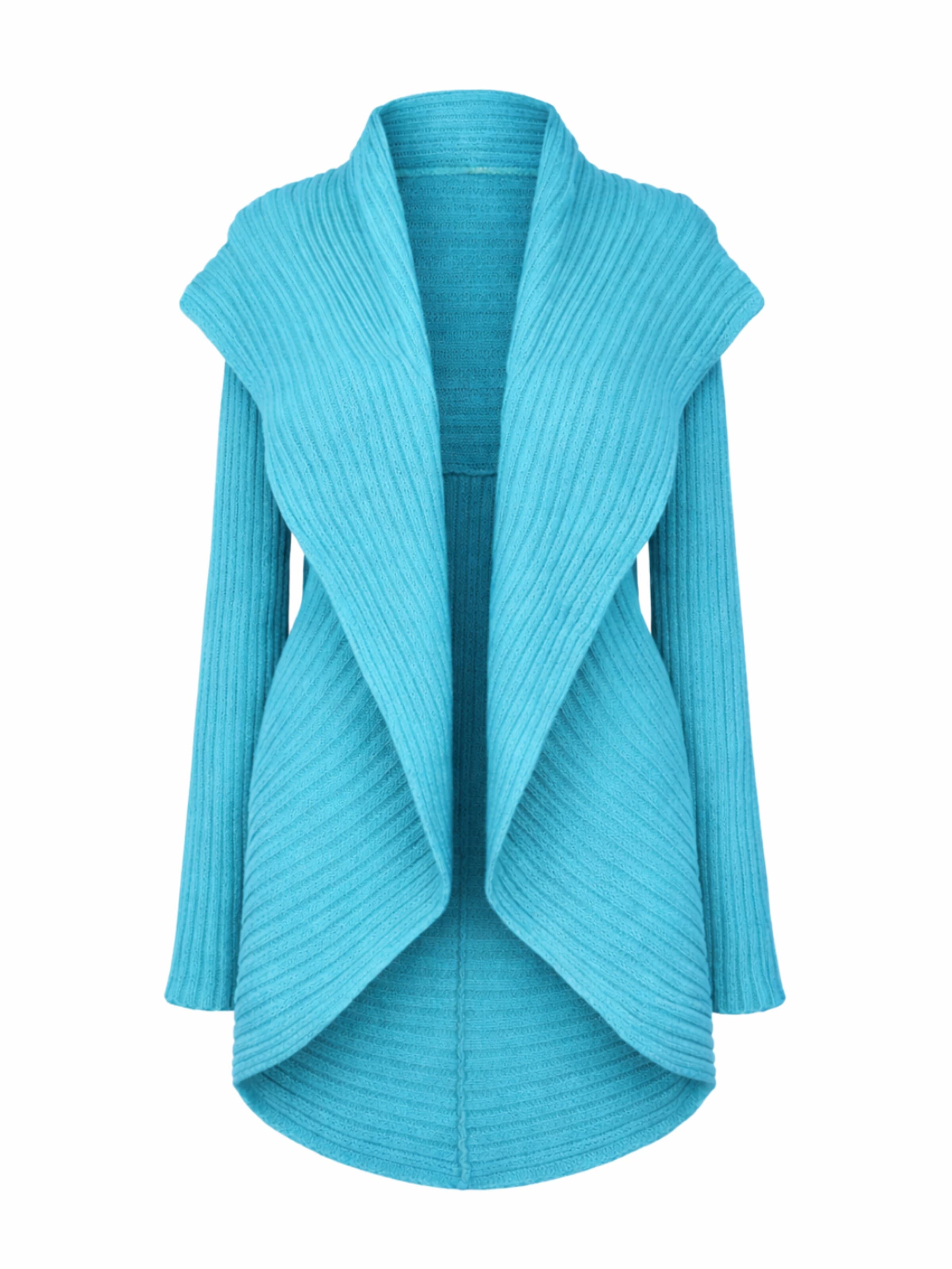 Süel knitwear - Cárdigan 'Round ribbed' en azul: frente