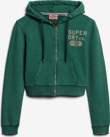 Veste de survêtement 'Athletic Essential' Superdry en vert : devant