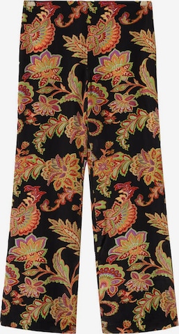 MANGO Szeroka nogawka Spodnie 'Teddy' w kolorze czarny: przód