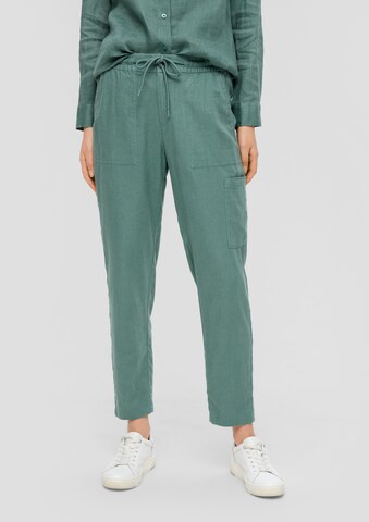 s.Oliver Tapered Broek in Groen: voorkant