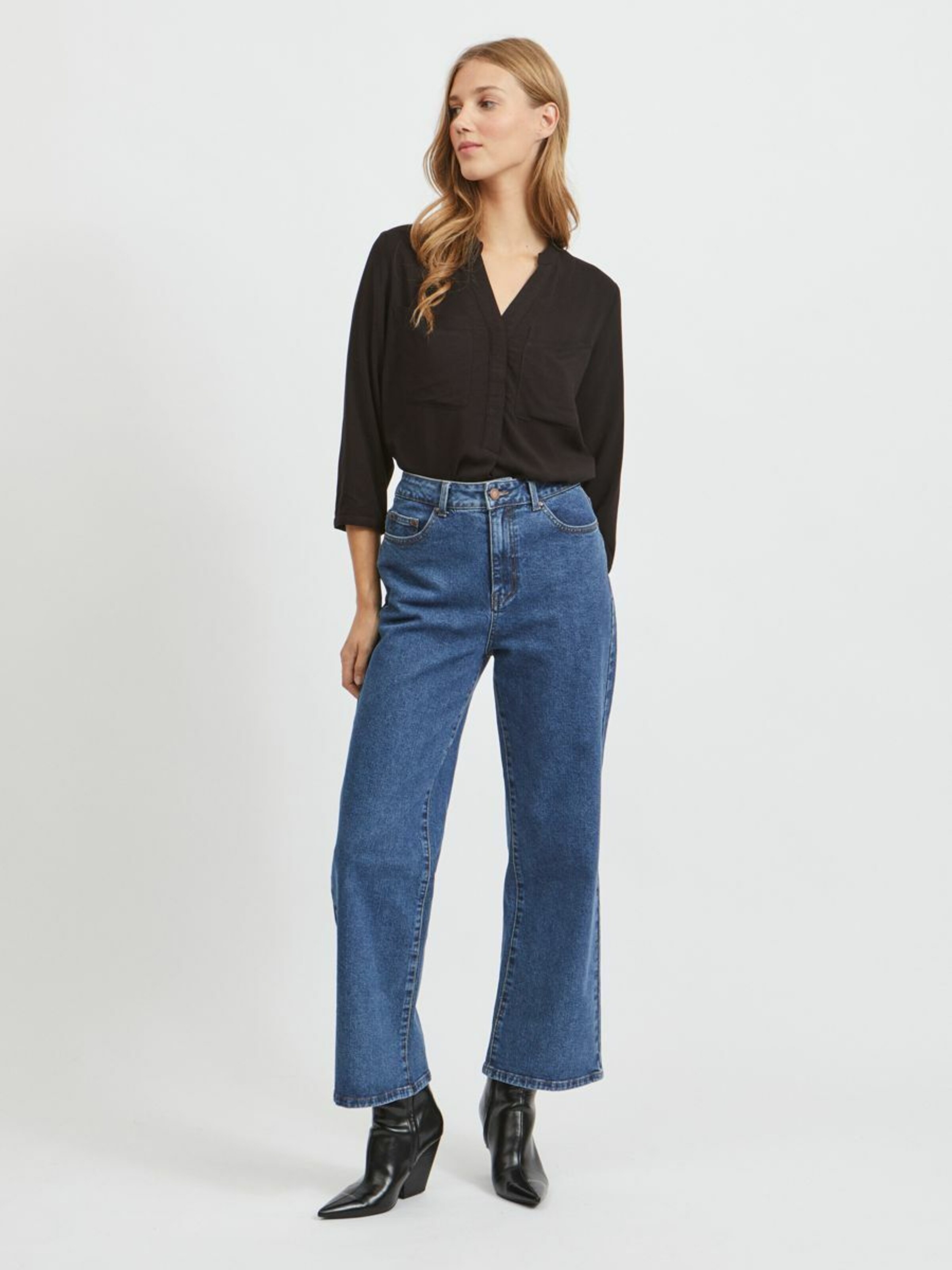 Frauen Große Größen VILA Bluse in Schwarz - GE47475 Frauen Große Größen VILA Bluse in Schwarz - GE47475