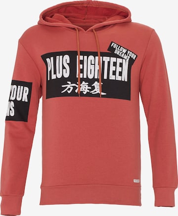 Sweat-shirt PLUS EIGHTEEN en orange : devant