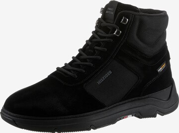 TOMMY HILFIGER Lace-Up Boots in Black: front