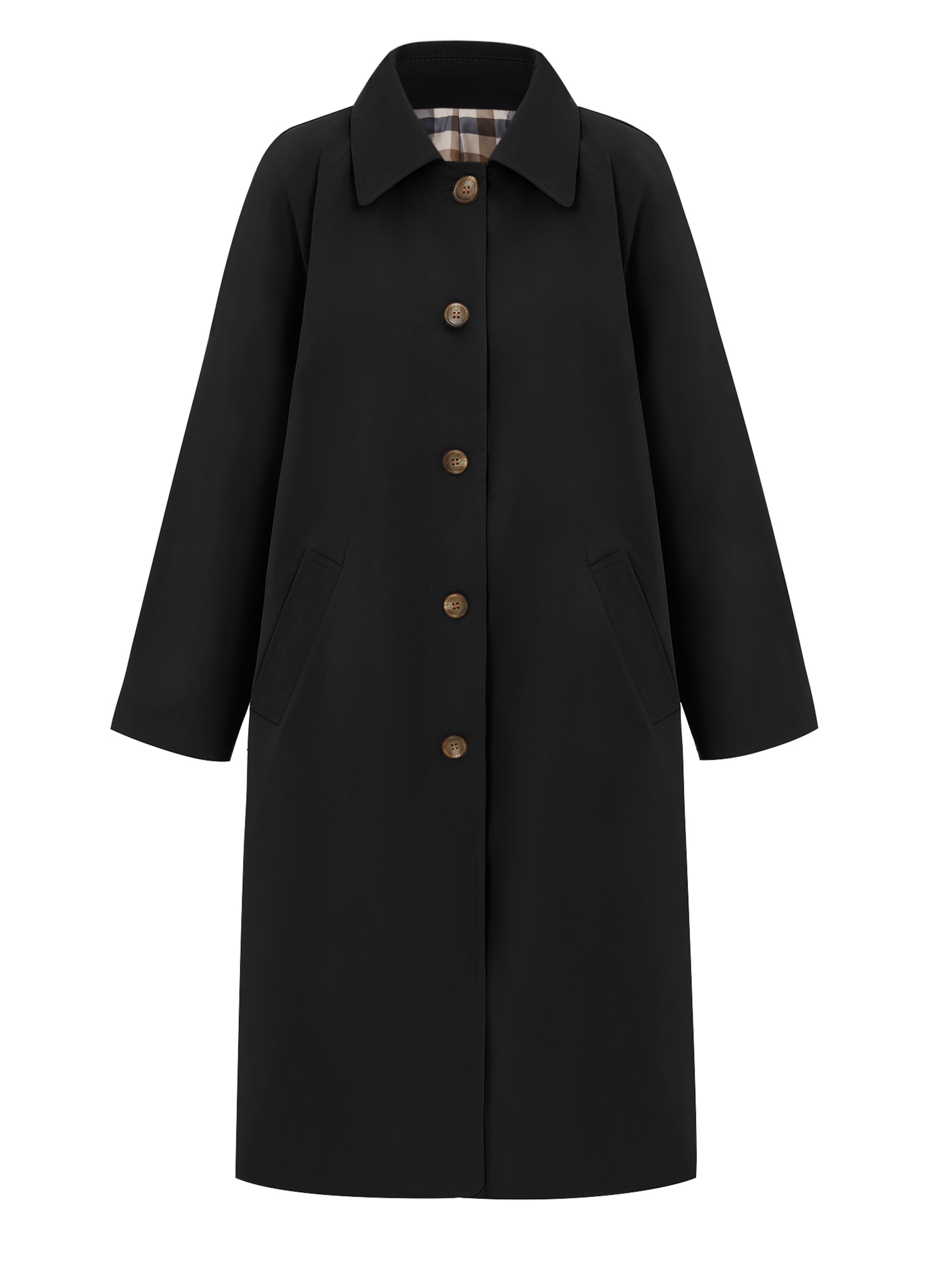 melns Imily Bela Starpsezonu mētelis: no priekšpuses