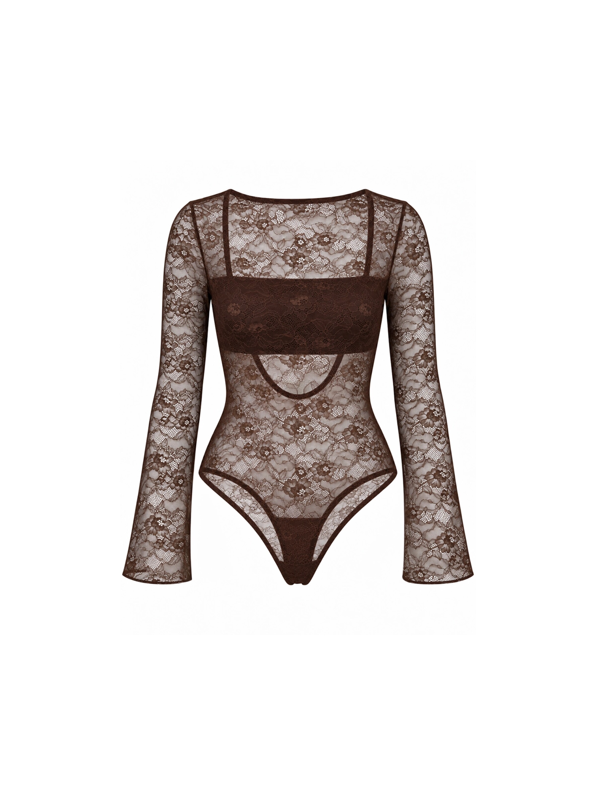 hzl the label Shirt bodysuit in Brown: front