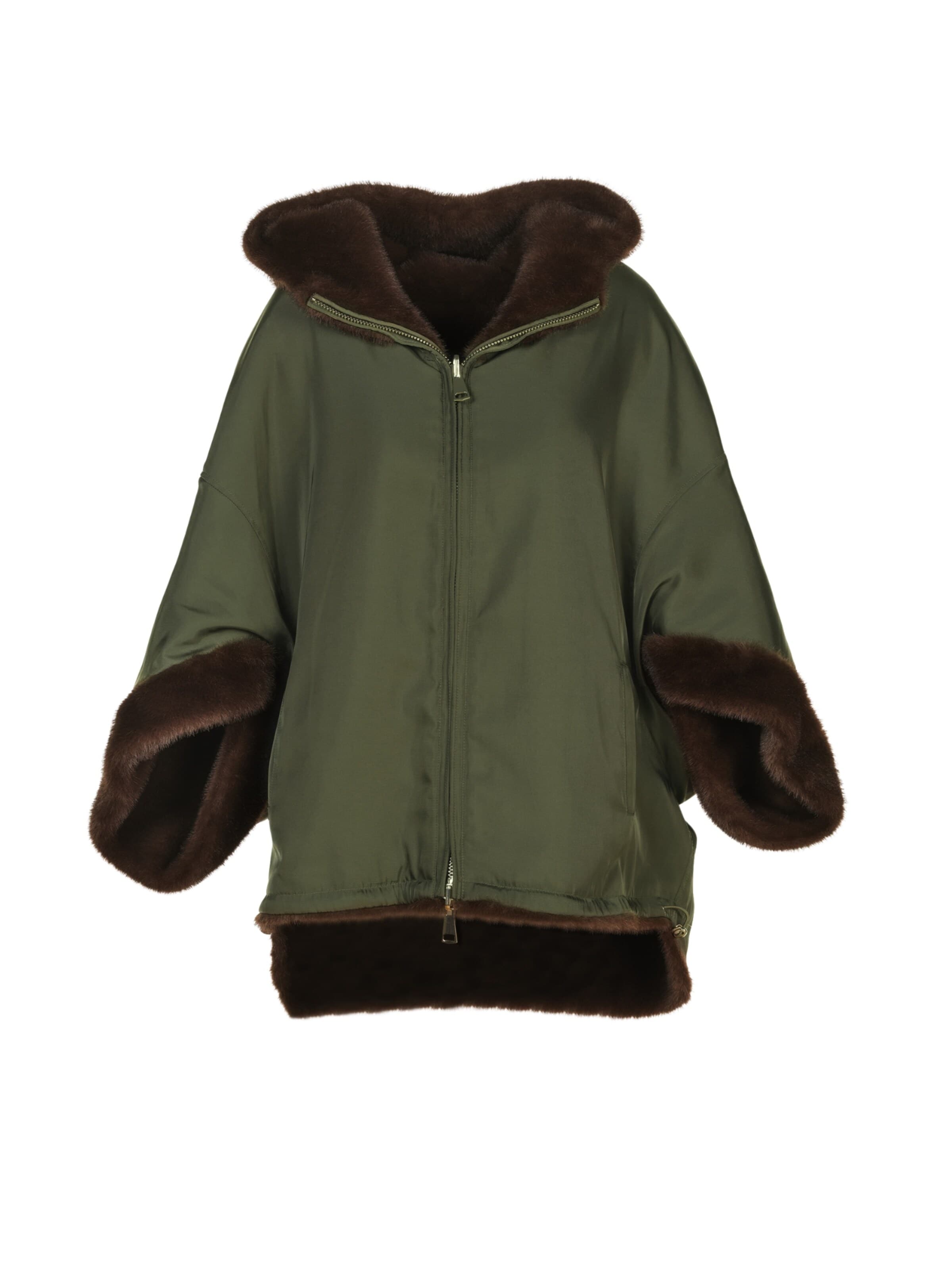 FauxAffairs Winter Jacket in Brown: front