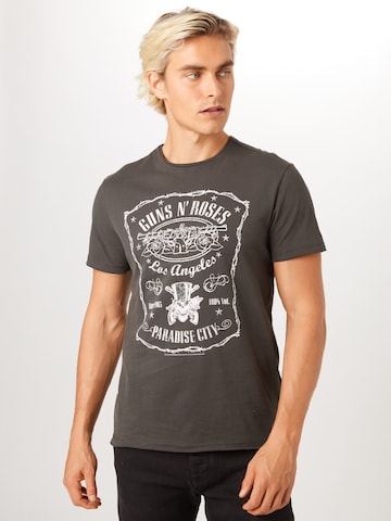 AMPLIFIED Regular Fit T-Shirt 'GUNS N ROSES' in Grau: predná strana