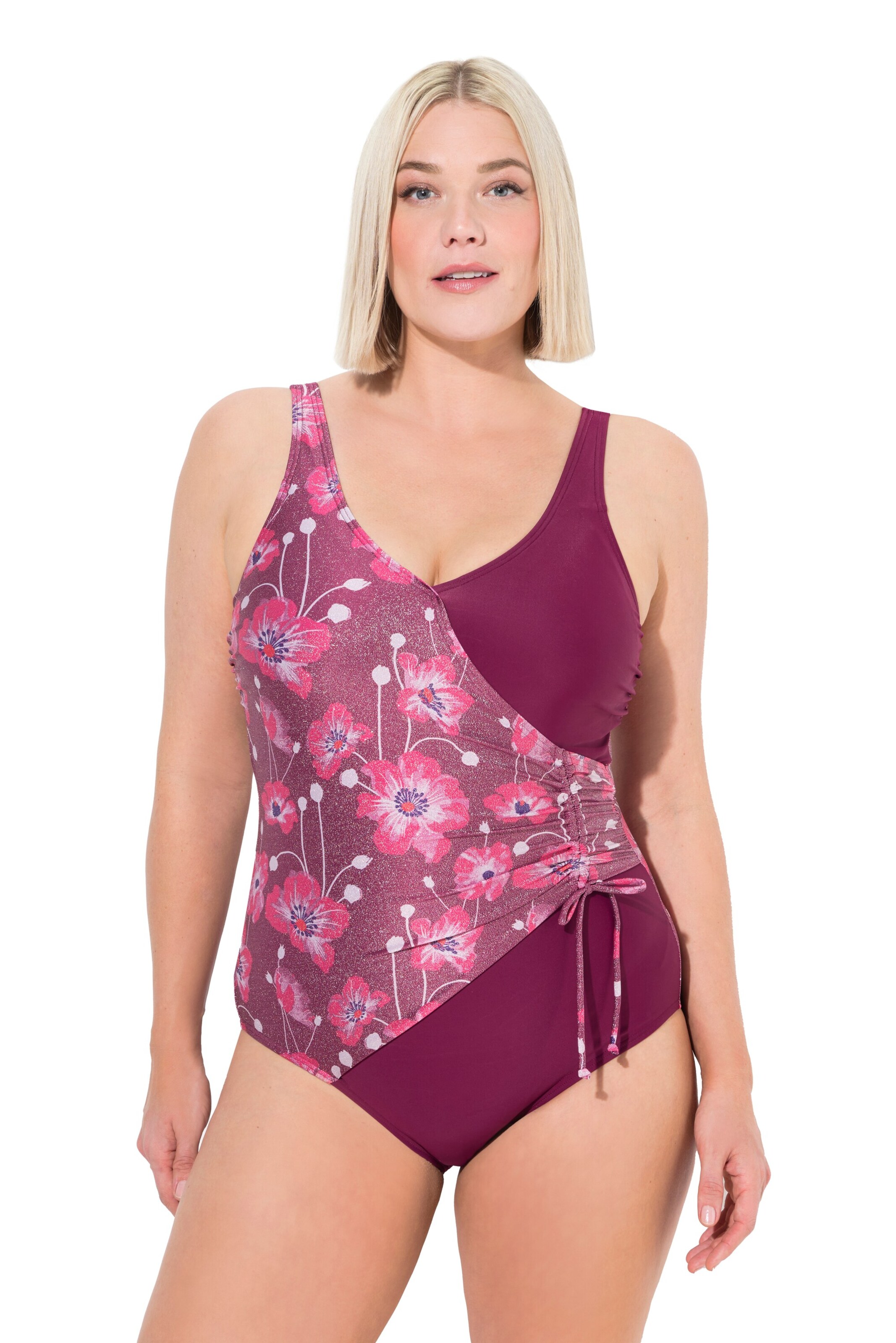 Ulla Popken Bustier Badeanzug in Lila: Vorderseite