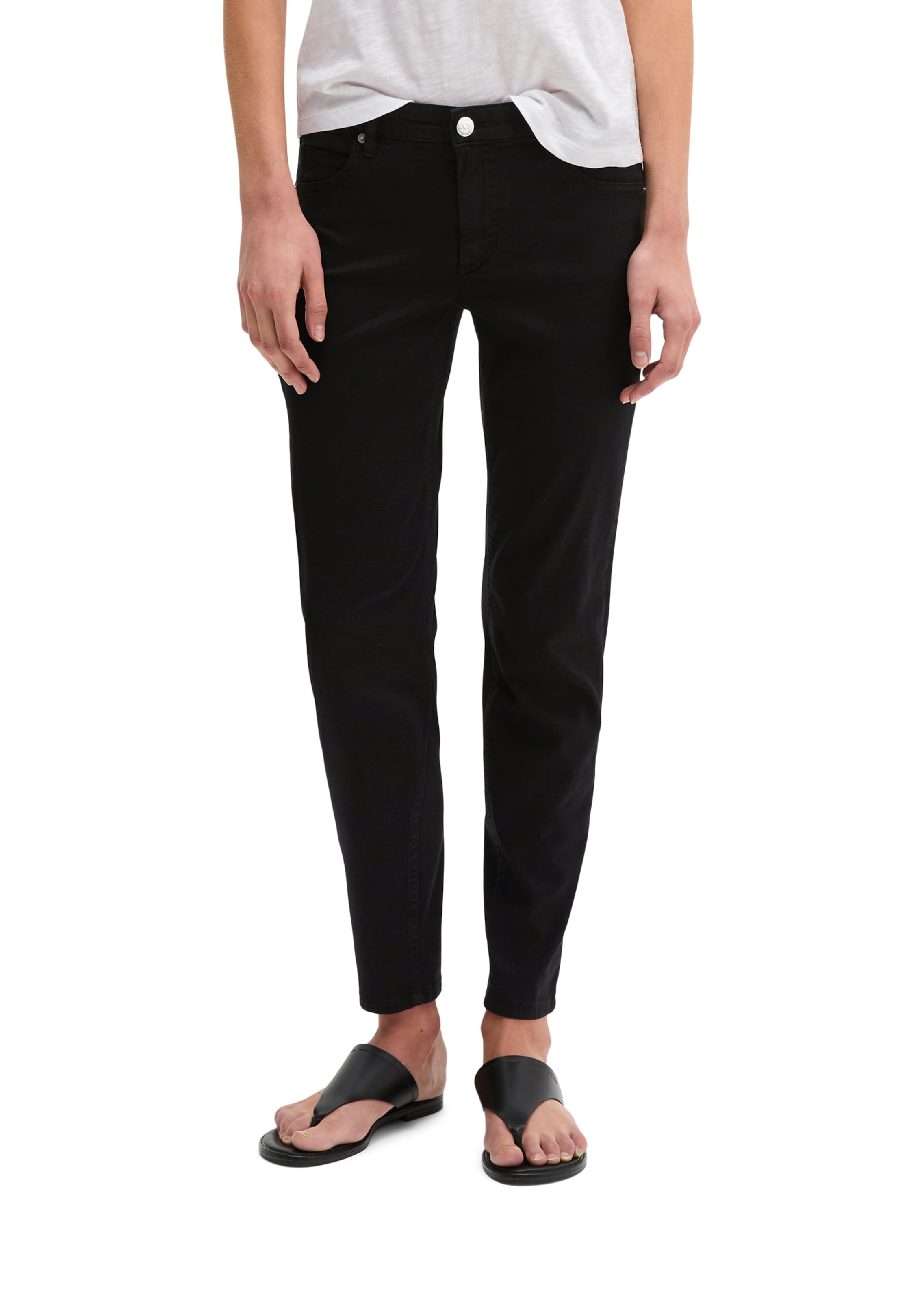Marc O'Polo Slimfit Hose 'Lulea' in Schwarz: Vorderseite