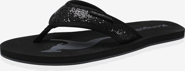 KangaROOS T-Bar Sandals in Black: front