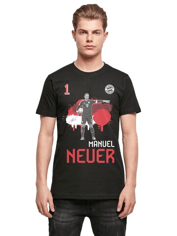FC BAYERN MÜNCHEN T-Shirt 'Manuel Neuer' in Schwarz: predná strana