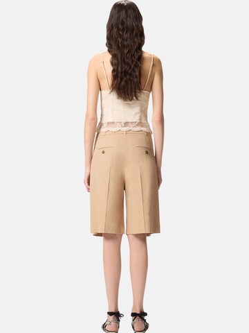 PINKO Normalny krój Spodnie 'PINKO BRYANA BERMUDA LINO STRETCH BERMUDA' w kolorze beżowy