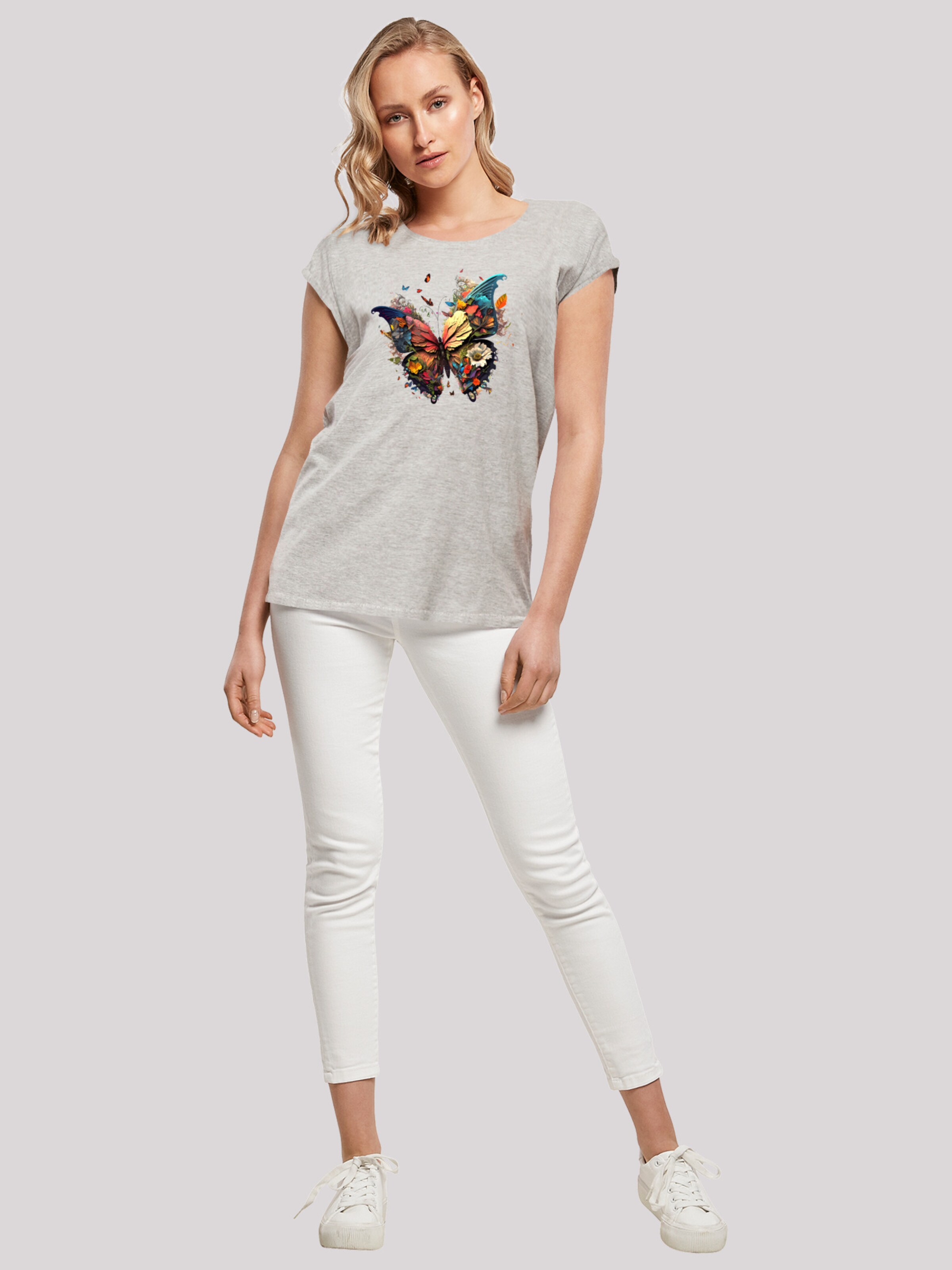 F4NT4STIC Shirt 'Schmetterling' in Grey | ABOUT YOU