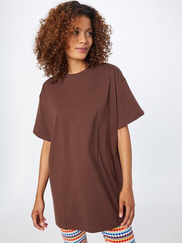 PIECES Oversized shirt 'Rina' in Bruin: voorkant