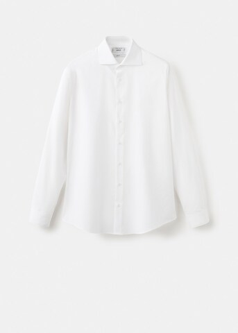 MANGO MAN Slim fit Button Up Shirt 'Emeritol' in White
