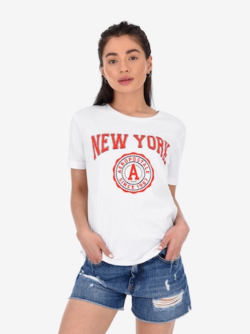 AÉROPOSTALE Shirt 'New York' in Wit: voorkant