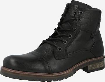 BULLBOXER Lace-Up Boots in Black: front