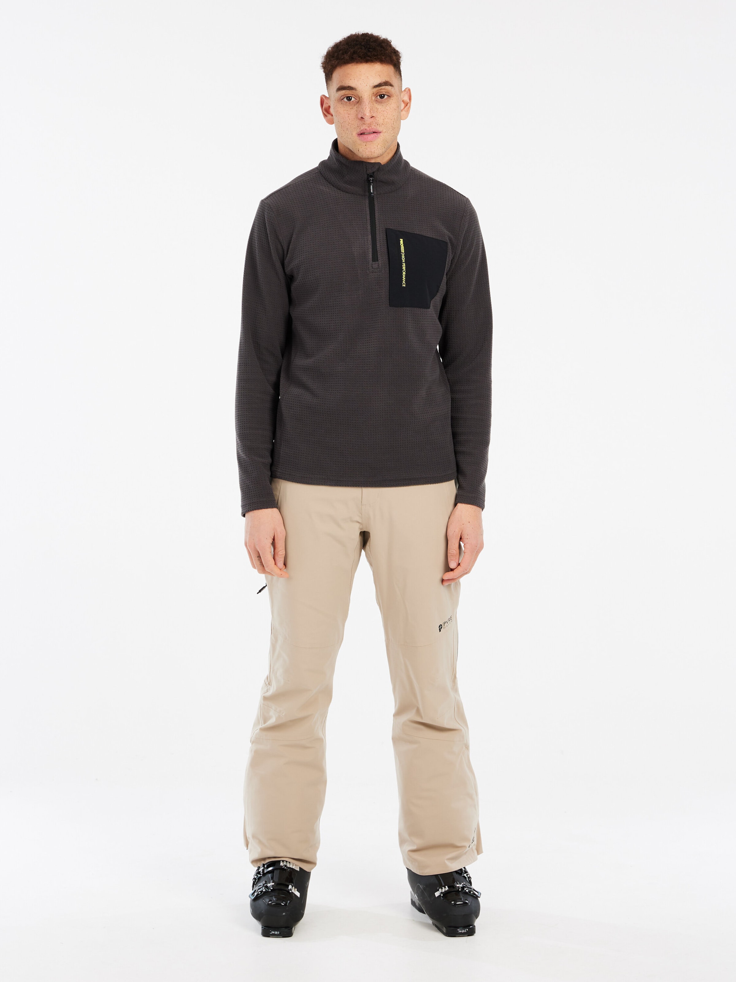 PROTEST Athletic Sweatshirt 'PRTCARE' in Grey