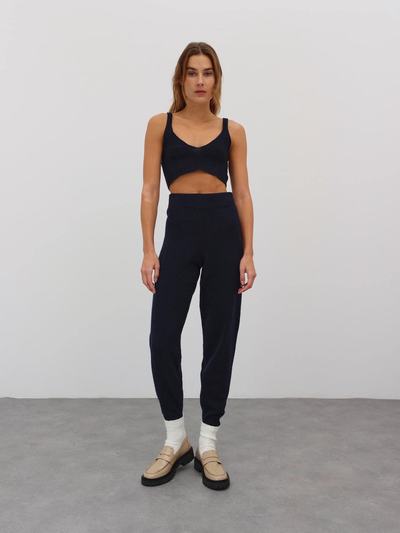 EDITED Gebreide top 'Silvia' Blauw