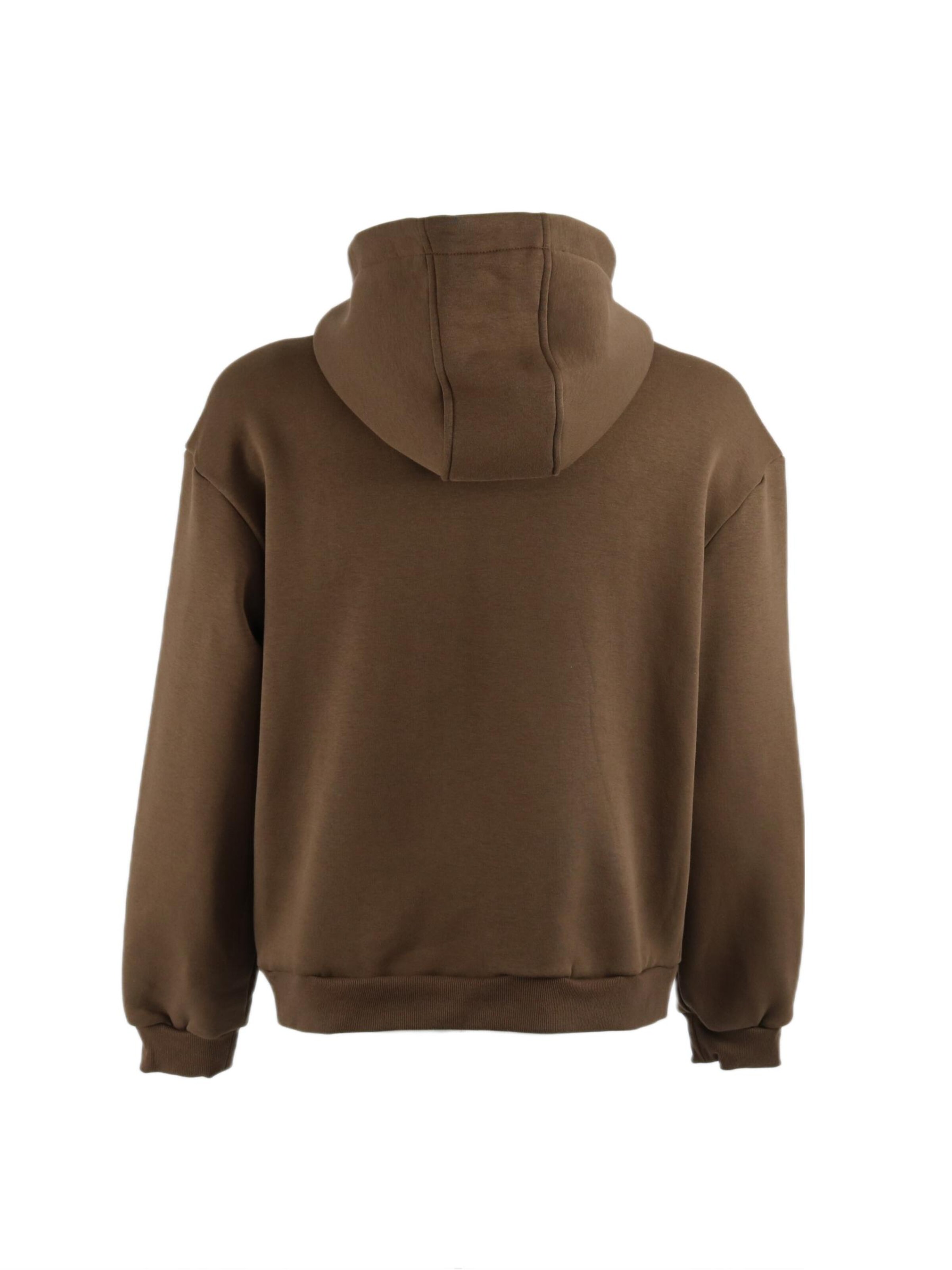 HEFTYKA Zip-Up Hoodie in Brown