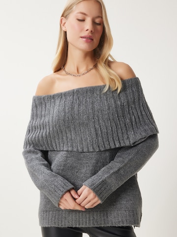 Happiness İstanbul Tröja i grå: framsida